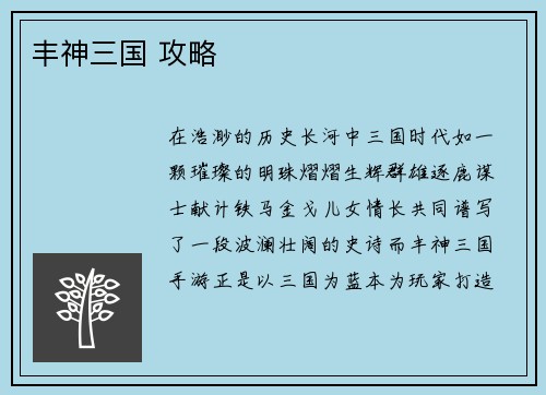 丰神三国 攻略